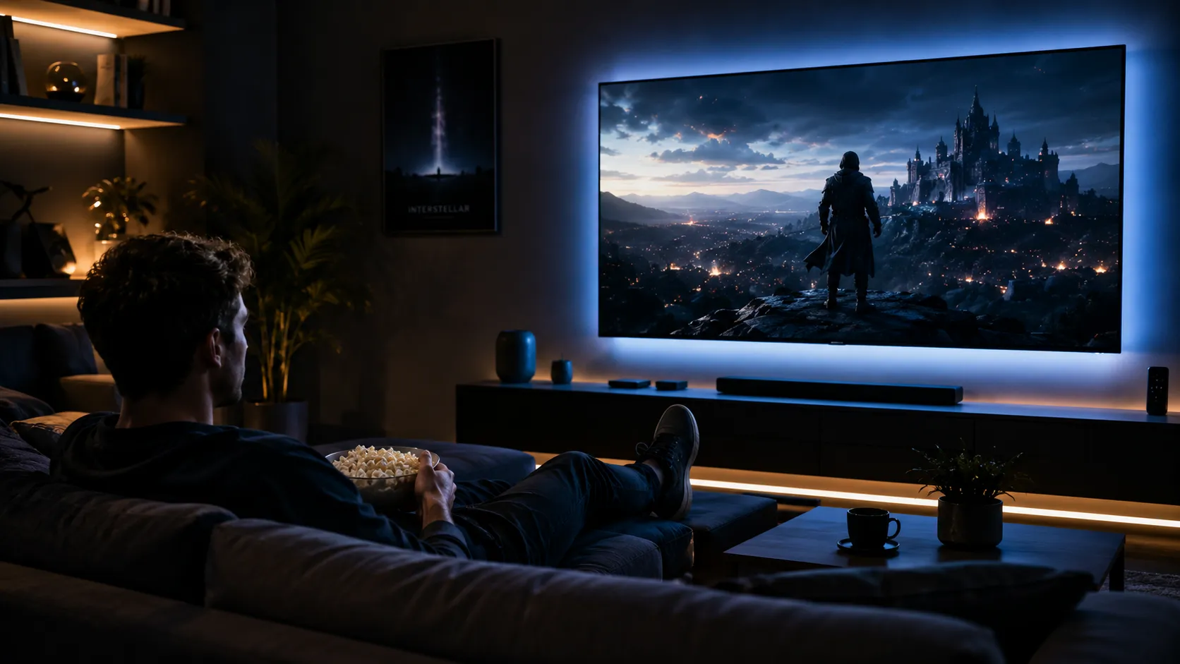 4K Ultra HD IPTV stream displayed on a large modern television in a US living room showing sports broadcast at full 3840x2160 resolution with vivid detail