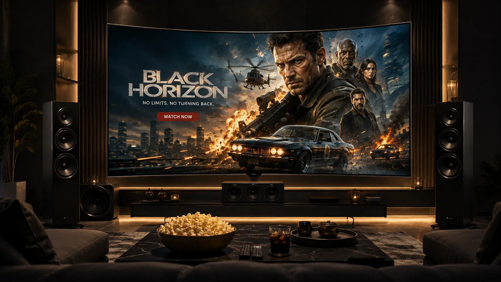 Collection of popular IPTV streaming devices including Fire TV Stick, Android TV box, MAG set-top box, and Apple TV arranged on a table